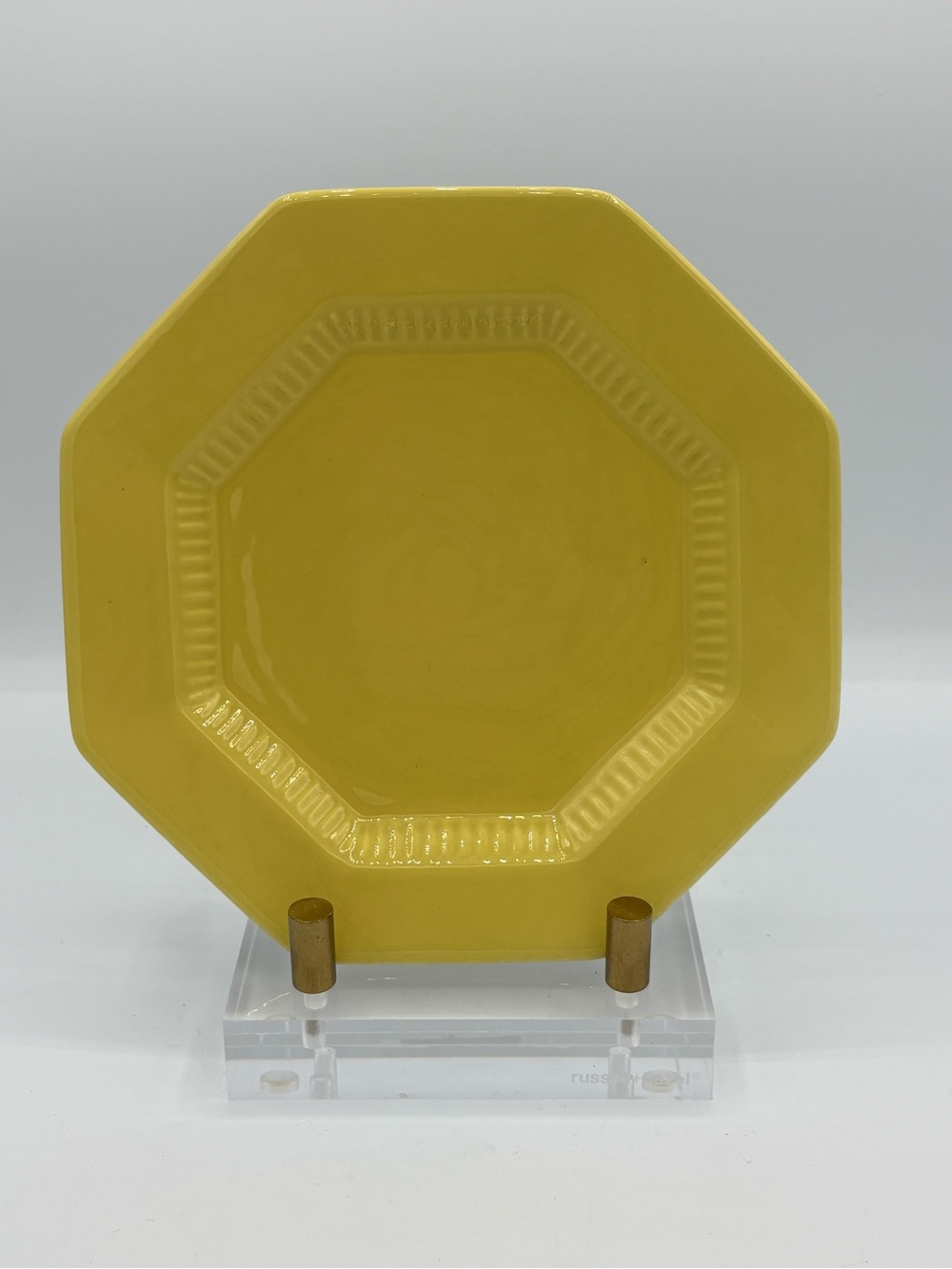 Vintage Independence Ironstone Yellow Octagon Bread Plates Set of 4 Japan